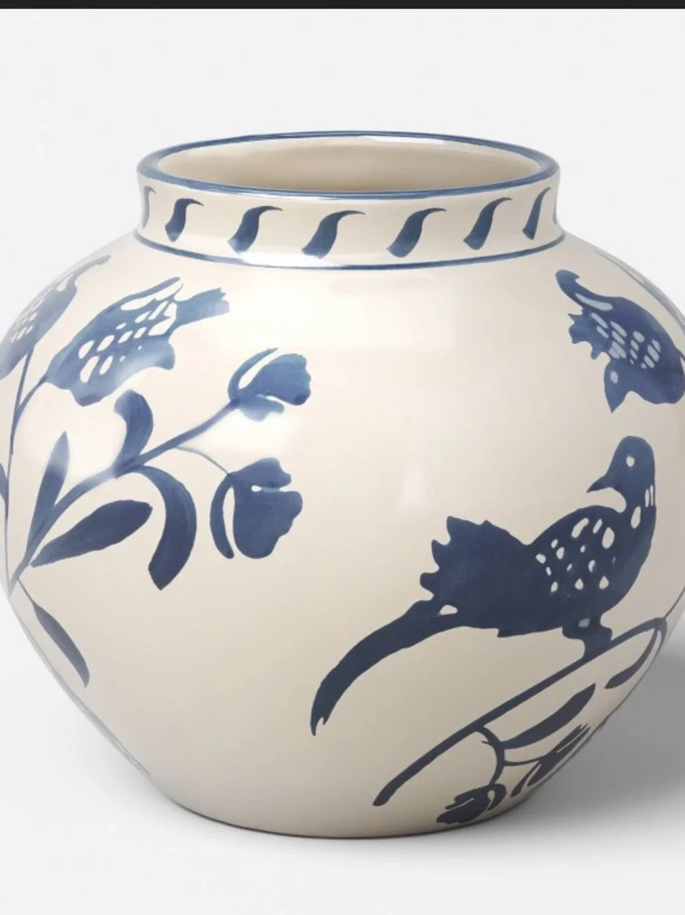 Medium Blue Painted Ceramic Vase - Threshold™